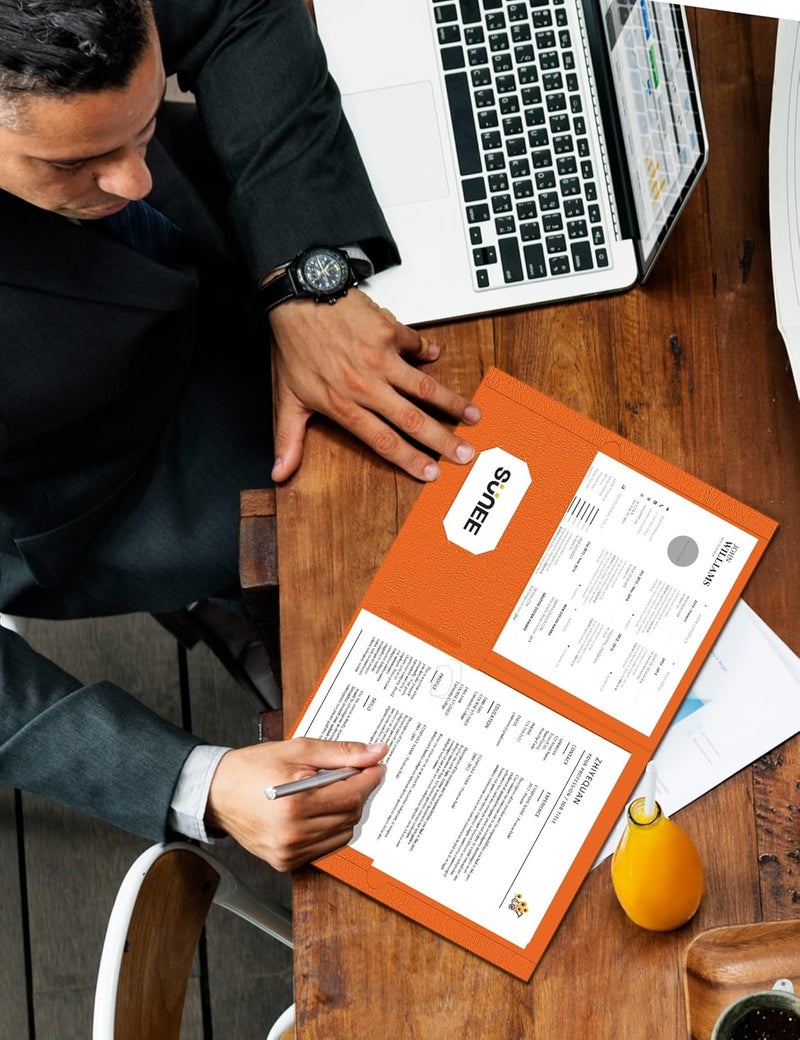 SUNEE Folders with Pockets (25 Pack, Orange), 2 Pocket Folders Fit Letter Size Paper, Paper File Folder for School Office Home Bussiness - Image 4